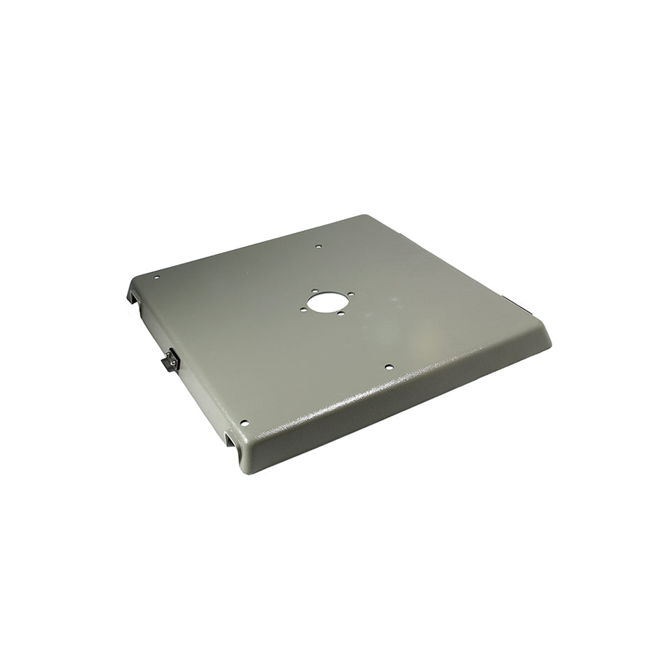 Square Metal baffle assembly on white background