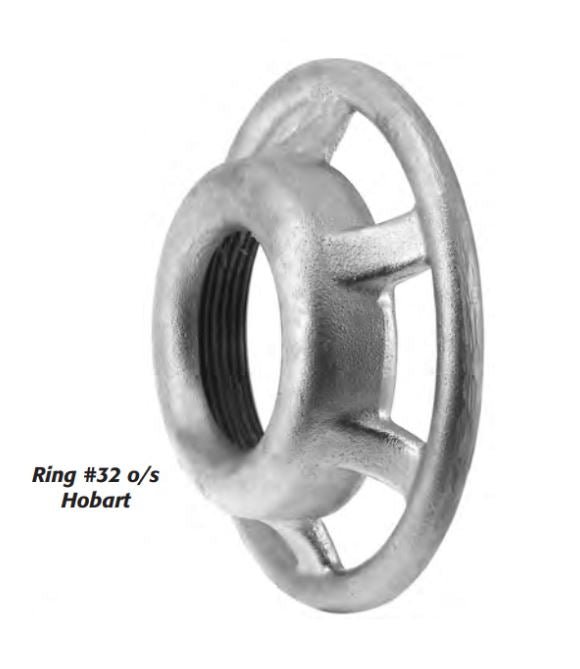 Metal ring with threading on a white background