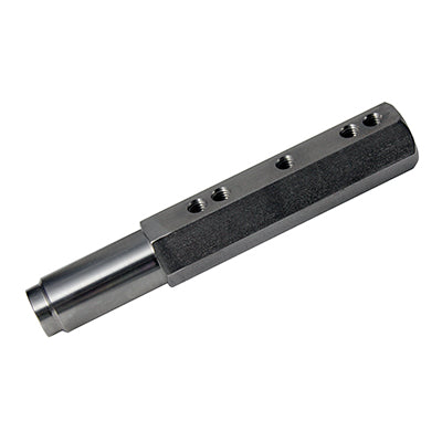 Metal component with multiple holes on a white background