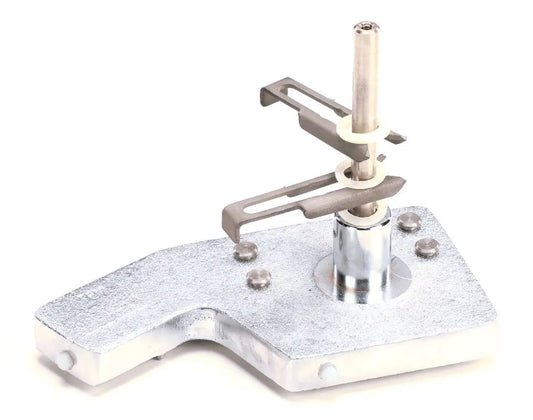 Metallic tool or component on a white background