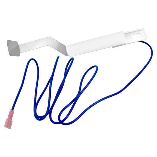 White ribbon with blue cable and pink connector on a white background