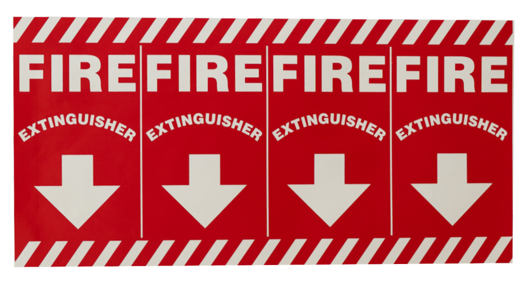 Picture of Wrap Around Fire Extinguisher Arrow Sign: 24"X12"
