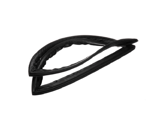 Magnetic roll-in refrigerator door gasket formed into a large rectangle on a white background