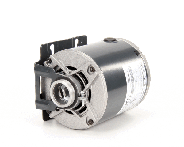 Robust carbonator pump motor with cylindrical housing and nameplate on a white background