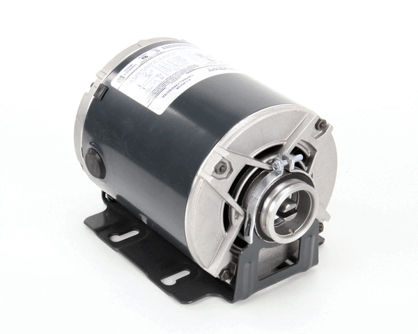 Dual-voltage carbonator pump motor with mounting base and wiring box on a white background