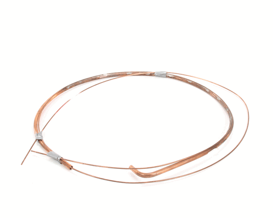Preformed copper liquid and suction line assembly with insulation on a white background