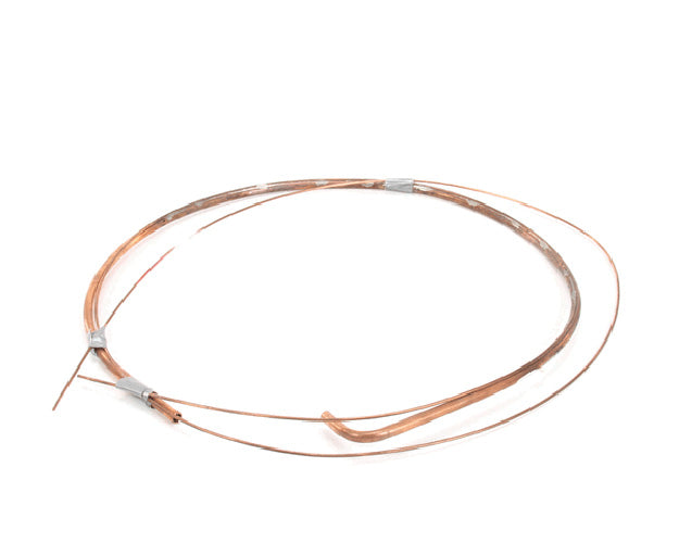 Preformed copper liquid and suction line assembly with insulation on a white background