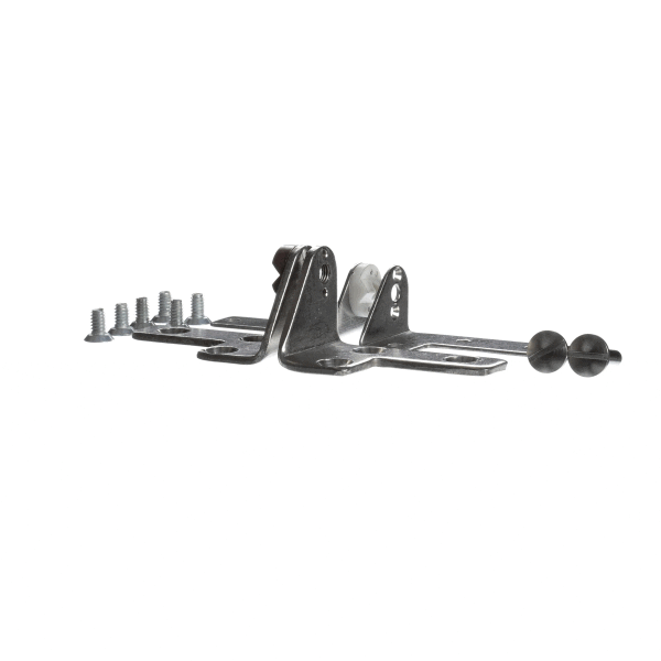 Right-hand cabinet hinge assembly with mounting bracket on a white background