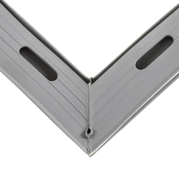 Magnetic refrigerator door gasket formed into a rectangular frame on a white background