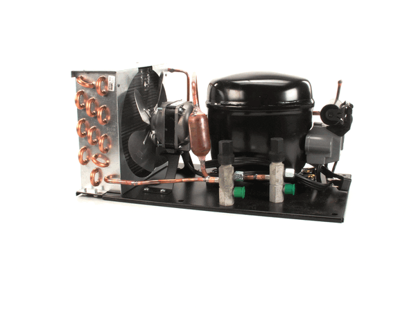 1/3 horsepower condensing unit variant with compressor and condenser coil on a white background