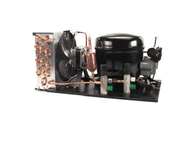 1/3 horsepower condensing unit variant with compressor and condenser coil on a white background
