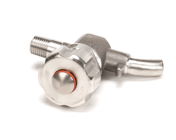Stainless steel sample valve with 1/4-inch NPT male connection on a white background