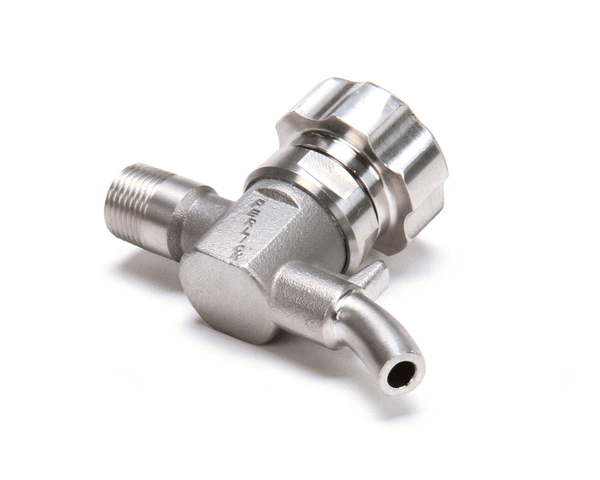 Stainless sample valve with 3/8-inch male NPT thread on a white background
