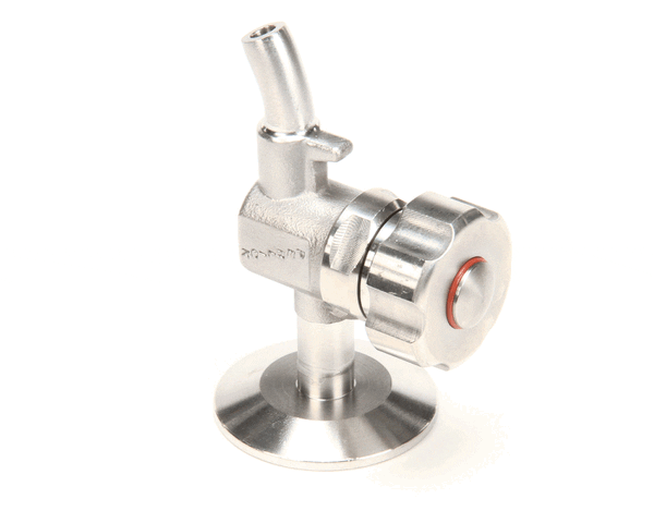 Large sanitary sample valve with 1.5-inch tri-clamp fitting on a white background