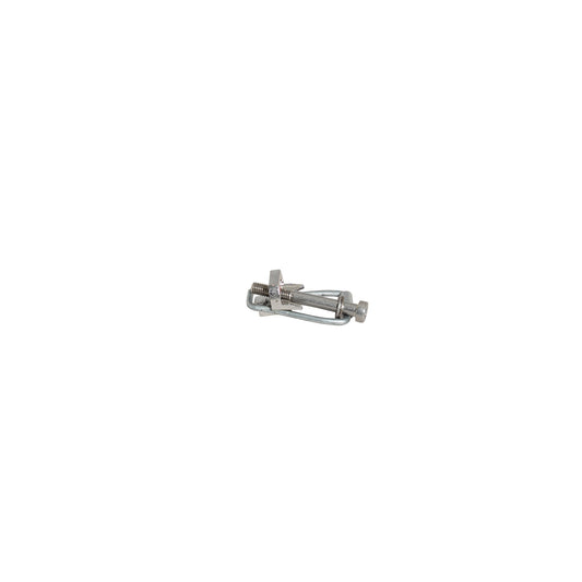 Metallic clip on a white background