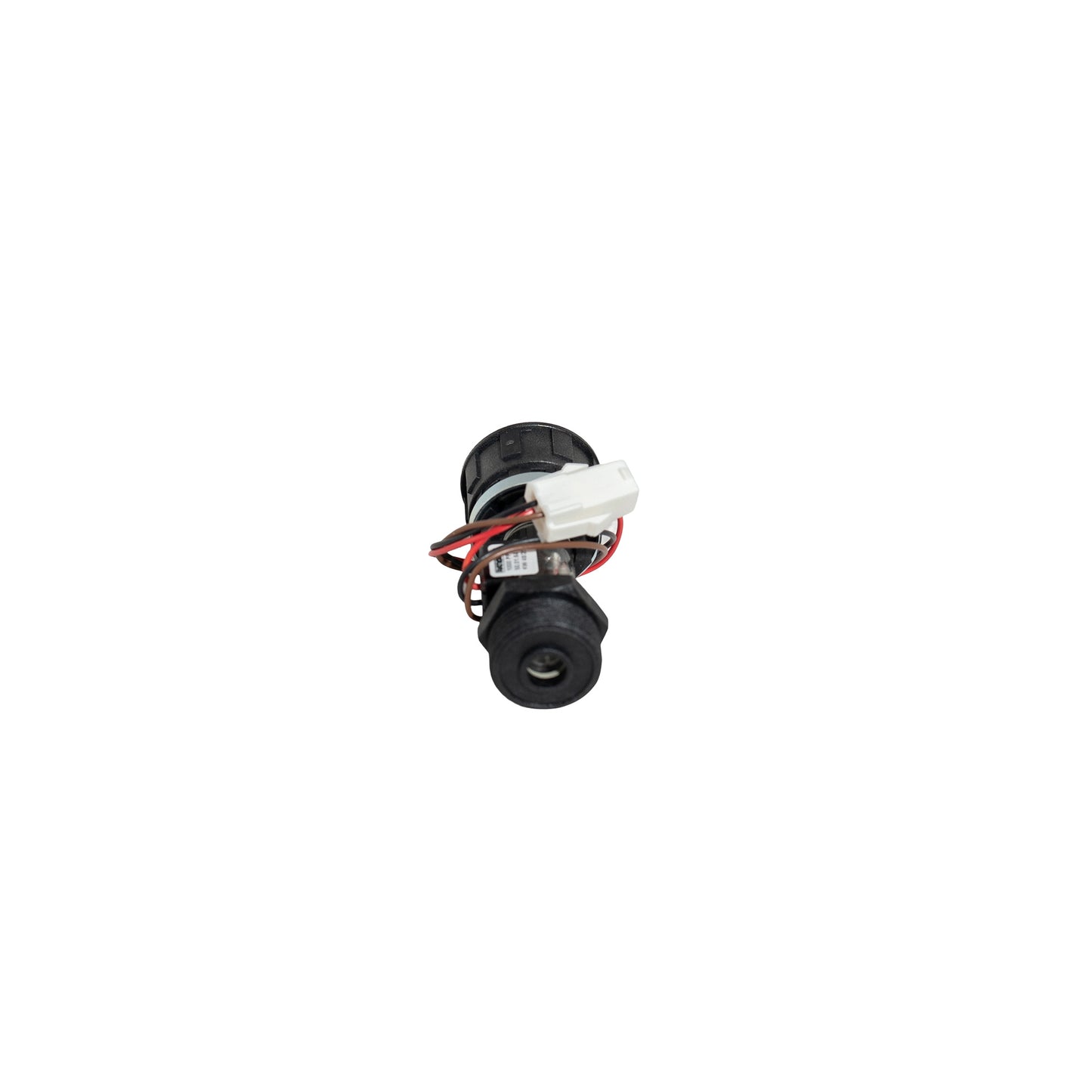 Silver ring with a black gemstone on a white background