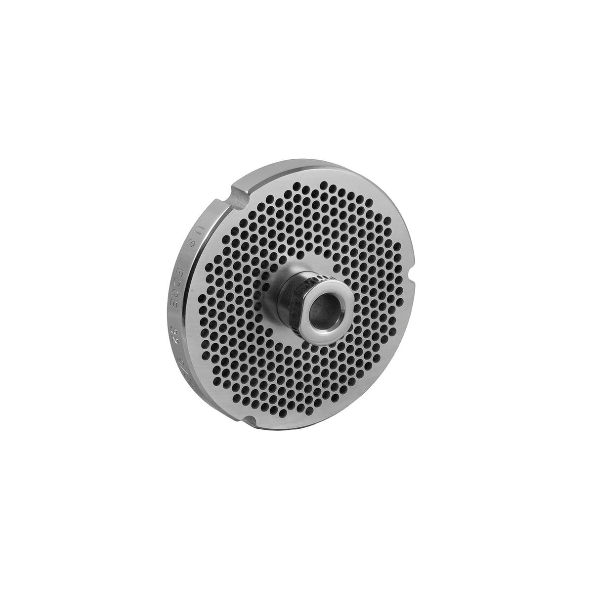 Steel #32 meat grinder plate kit with removable hub, 9/64" holes and 2 knives for Hobart #32 grinders, part RHUB964