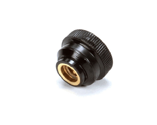 Stoelting Knob Black W/brass 1/4-20 Inse on a white background