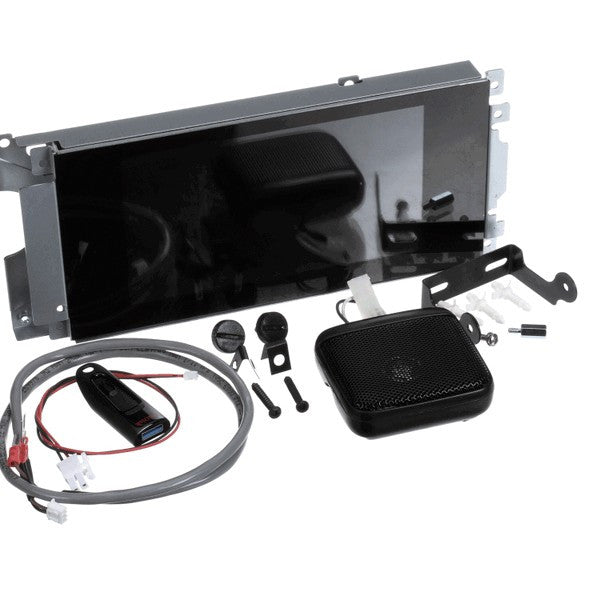 Turbochef oven display screen with installation parts on white background.