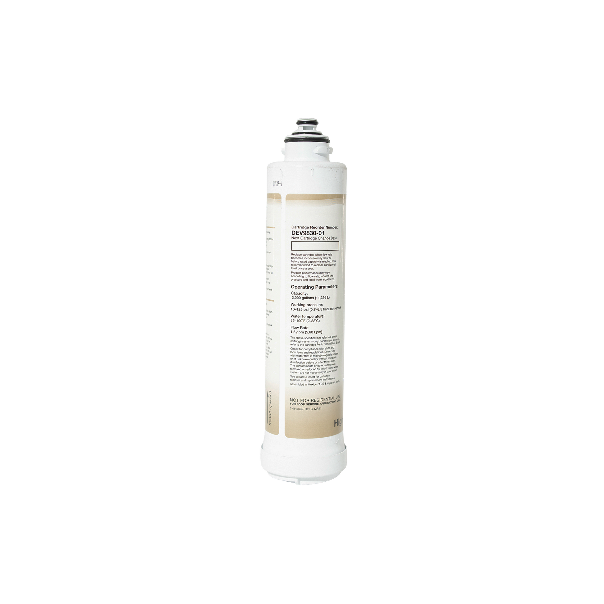 Follett 00968107 Water Filter Cartridge – 5 Micron HQS-WF with Scale Protection
